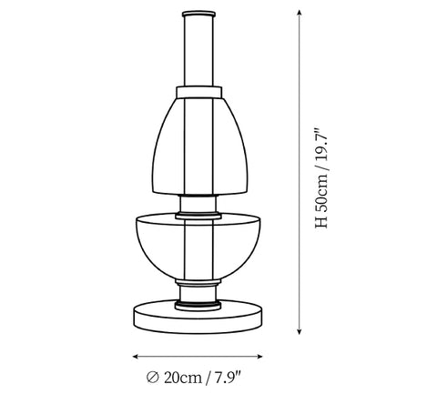 ∅ 7.9″ x H 19.7″ / Dia 20cm x H 50cm
