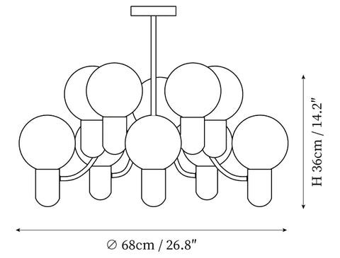 Tala Echo Kroonluchter — Dimensioentekeningen 1