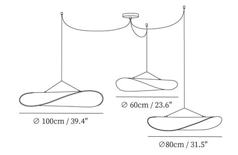 Tense Pendant Lamp — Dimension drawings 2