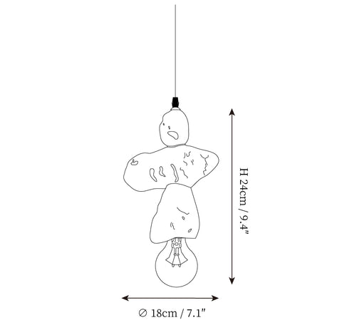 Terracotta Rock Pendant Light — Dimension drawings 1
