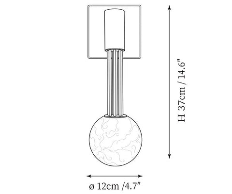 Thalorien wandlamp — Dimensioentekeningen 1