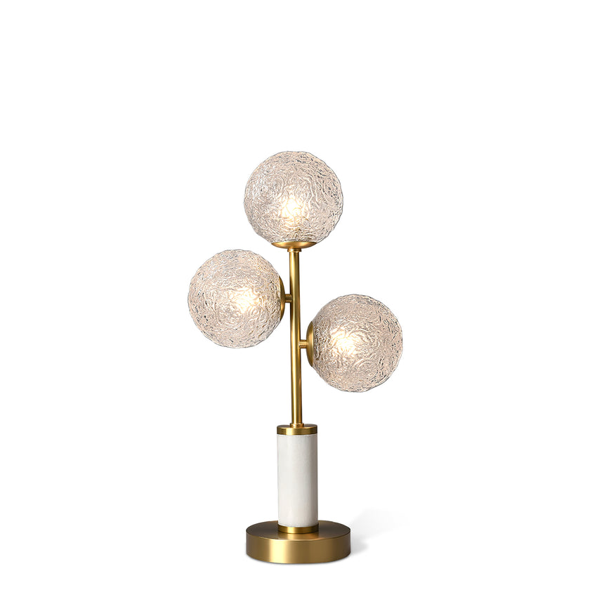 Three Head Glass Ball Table Lamp