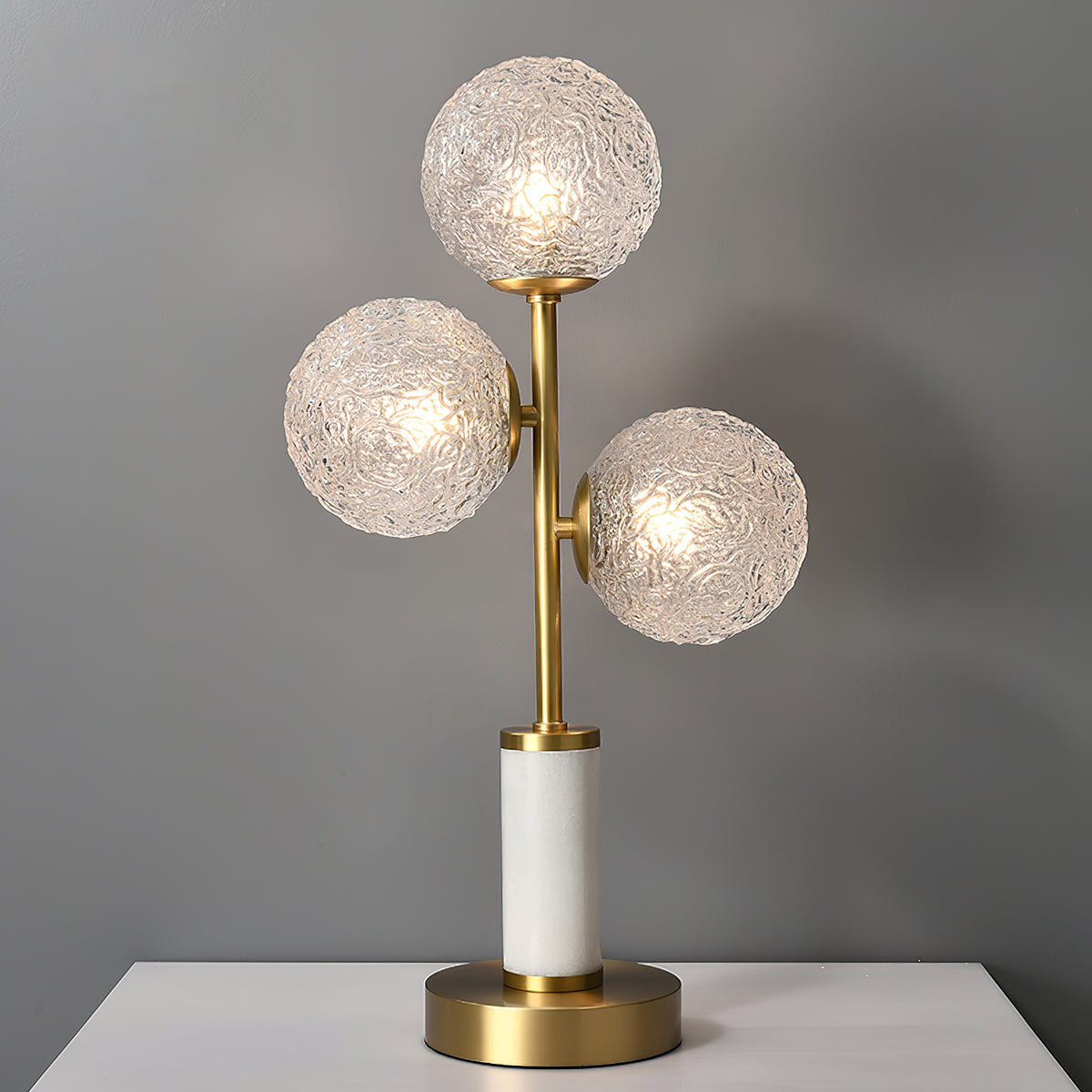 Three Head Glass Ball Table Lamp – detail 2