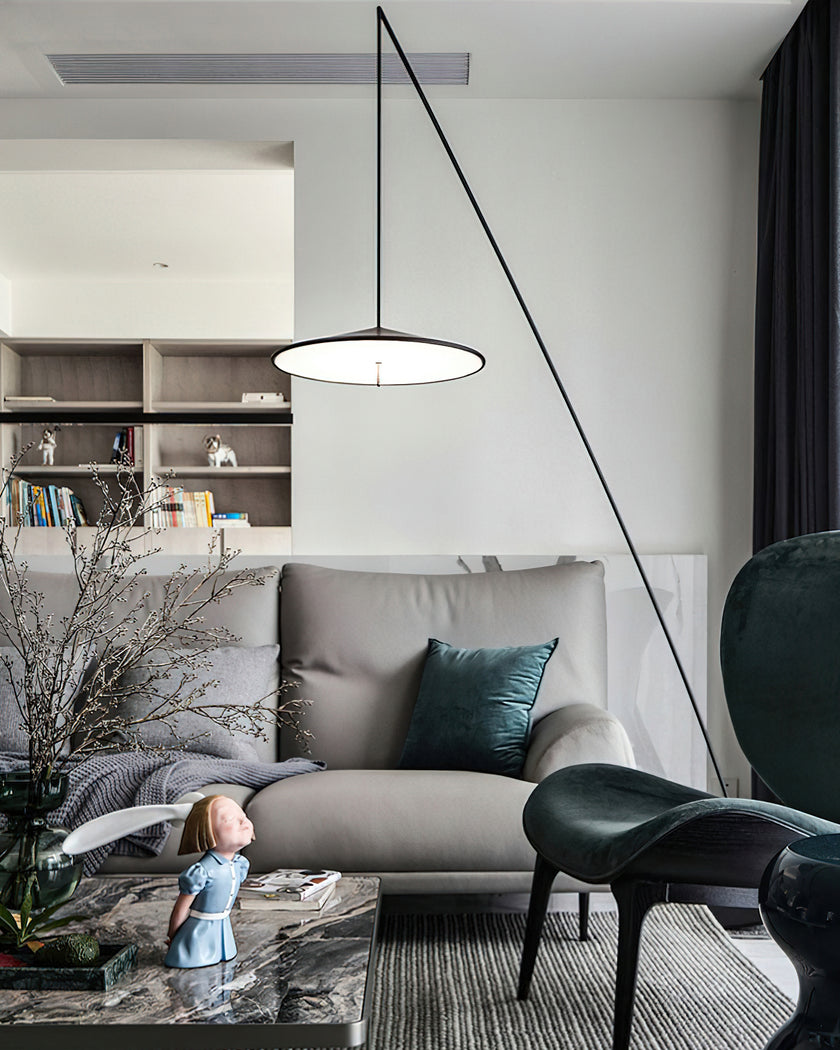 Tilted Fishing Rod Floor Lamp