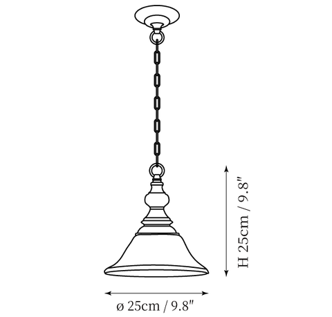 Candeeiro Suspenso Toltec Retro — Desenhos técnicos 1