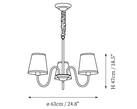 Traditionele Sputnik Kroonluchter — Dimensioentekeningen 1