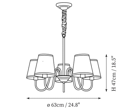 Traditionele Sputnik Kroonluchter — Dimensioentekeningen 2