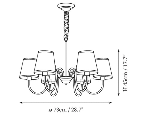 Traditionele Sputnik Kroonluchter — Dimensioentekeningen 3