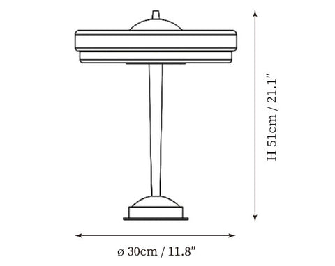 Trave Tafellampl — Dimensioentekeningen 1