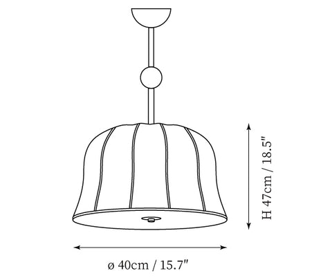Luminária Pendente Trigg em Tecido — Desenhos técnicos 1