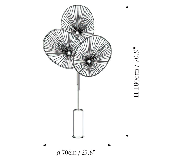 Triple Floral Floor Lamp