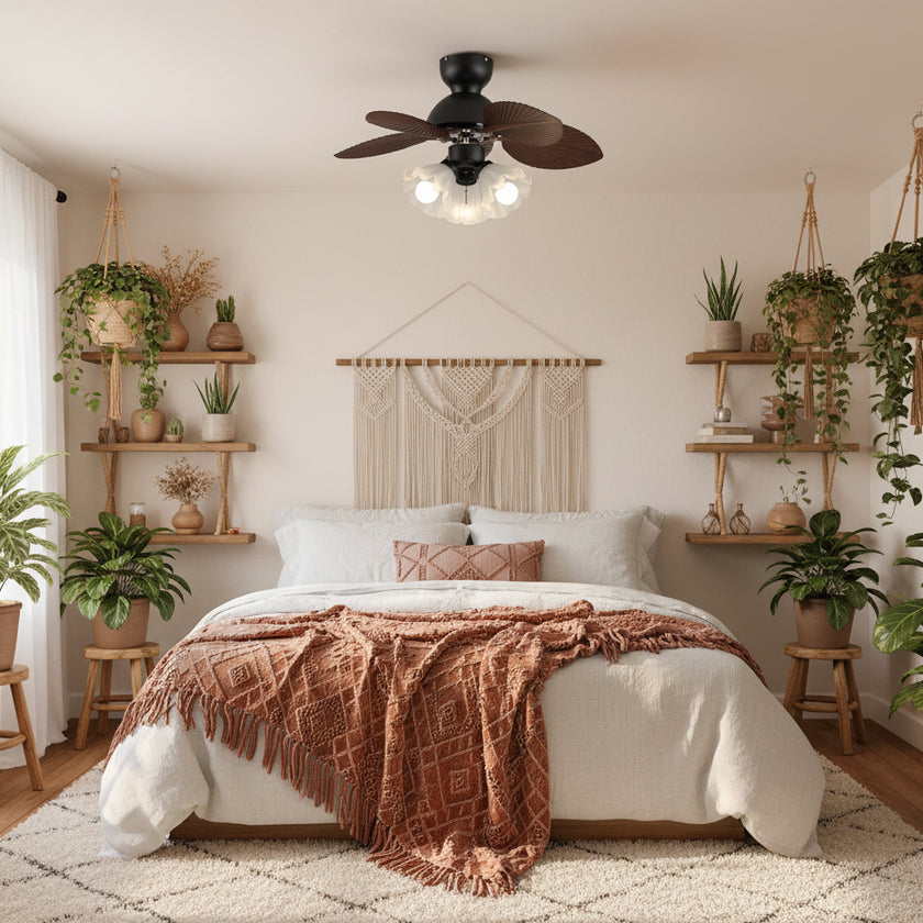 Tropica Palm Ceiling Fan Light