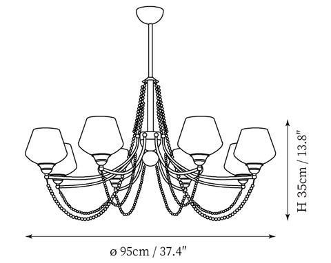 Lampadario Tuileries — Disegni dimensionali 1