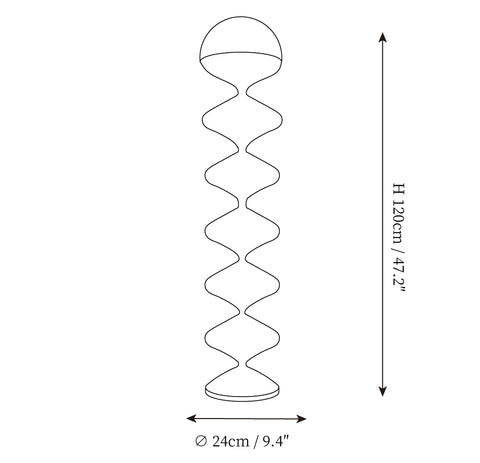 Twist Gourd Floor Lamp — Dimension drawings 1