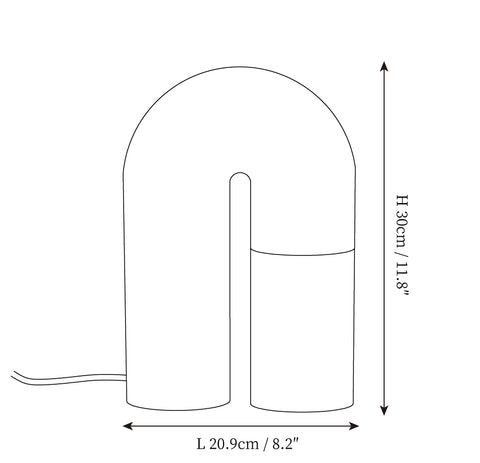U Shaped Door Table Lamp — Dimension drawings 1