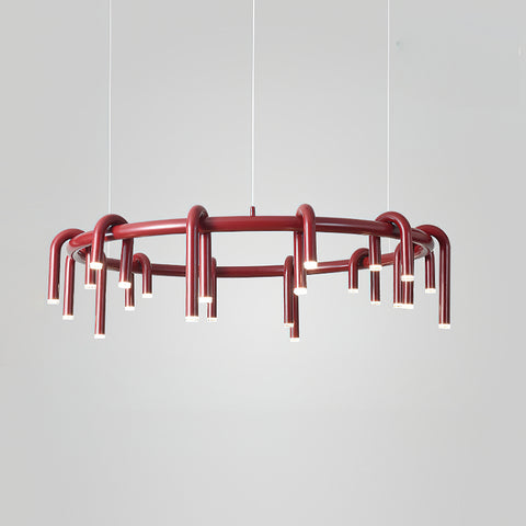 U-Shaped Wrought Iron Chandelier
