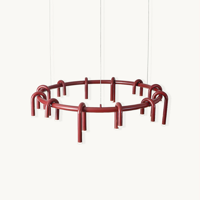 U-Shaped Wrought Iron Chandelier