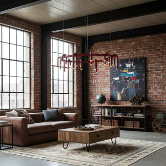 U-Shaped Wrought Iron Chandelier