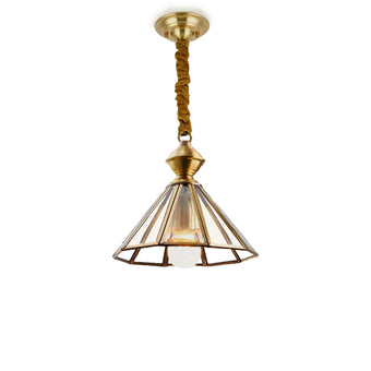 Umbrella Brass Glass Chandelier