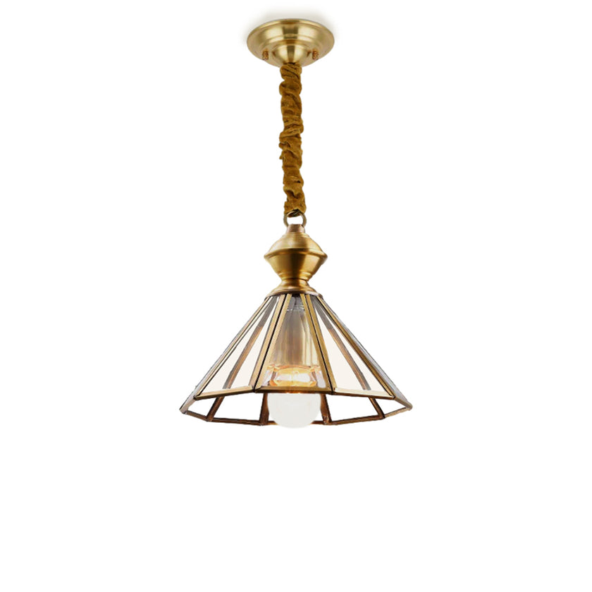 Umbrella Brass Glass Chandelier