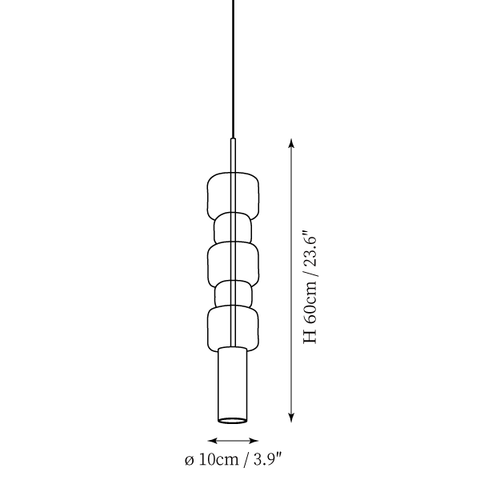 Uno Glass Suspension — Plans de dimensions 1