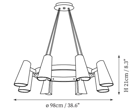 Valette Chandelier — Dimensioentekeningen 2