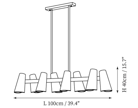 Valette Chandelier — Dimensioentekeningen 3