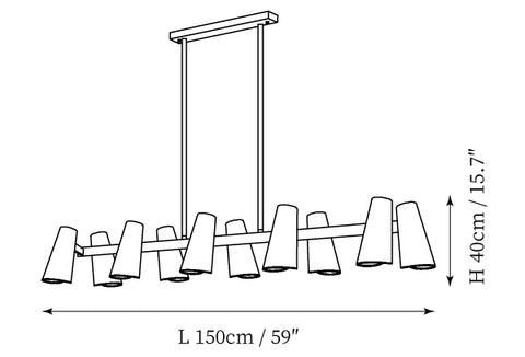 Valette Chandelier — Dimensioentekeningen 4