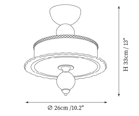 ∅ 10.2″ x H 13″ / Dia 26cm x H 33cm
