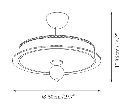 ∅ 19.7″ x H 14.2″ / Dia 50cm x H 36cm