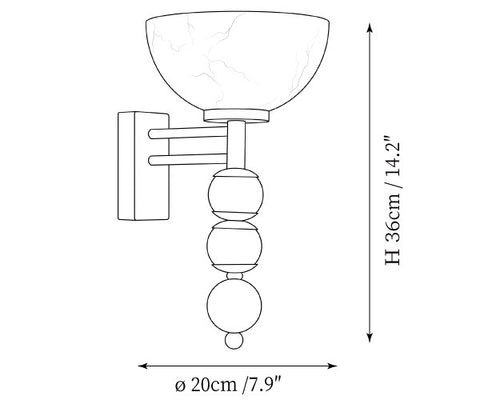 Valtheris Wall Sconce — Dimension drawings 1