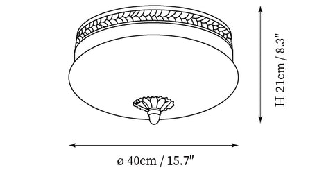∅ 15.7″ x H 8.3″ / Dia 40cm x H 21cm