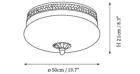 ∅ 19,7″ x H 8,3″ / Dia 50cm x H 21cm