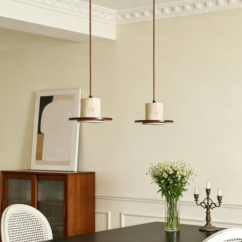 Velmora Travertine Pendant Light