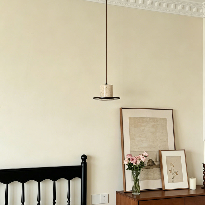 Velmora Travertine Pendant Light