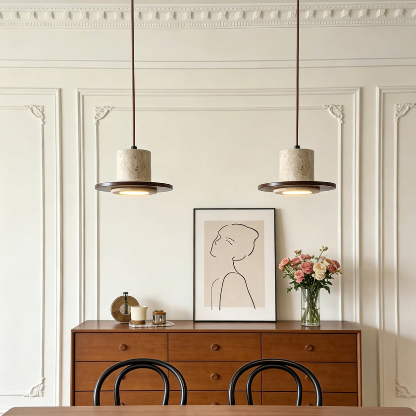 Velmora Travertine Pendant Light