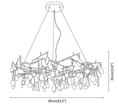 Villa Luxury Agate Chandelier — Dimension drawings 1