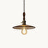 Vintage Walnut Glass Pendant Lamp