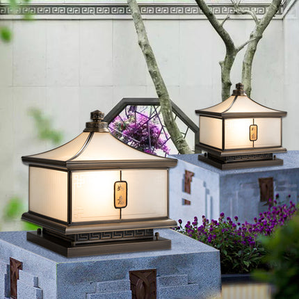 Vintage Brass Garden Post Lamp