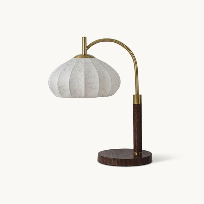 Vintage Fabric Wood Table Lamp