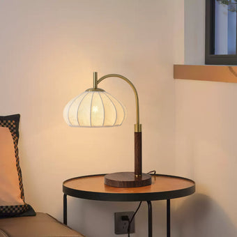 Vintage Fabric Wood Table Lamp