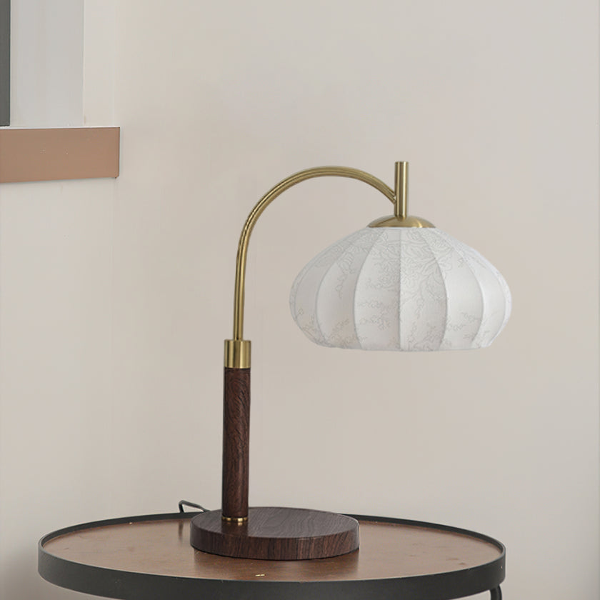 Vintage Fabric Wood Table Lamp