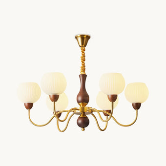 Vintage Textured Glass Chandelier