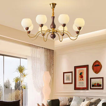 Vintage Textured Glass Chandelier