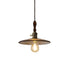 Vintage Walnut Glass Pendant Lamp