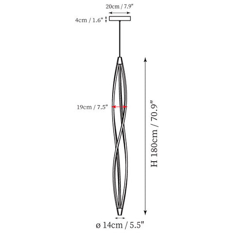 Volair Helix Pendant Lamp — Dimension drawings 1