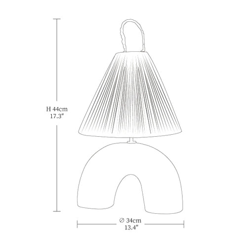 Volta Keramische Tafellamp — Dimensioentekeningen 1