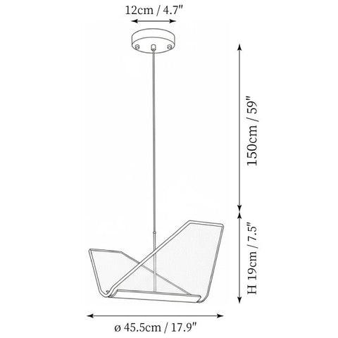 Luminária Suspensa Wing — Desenhos técnicos 4