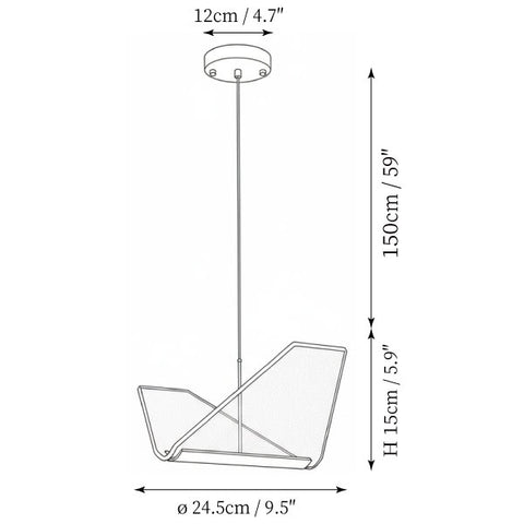 Luminária Suspensa Wing — Desenhos técnicos 2