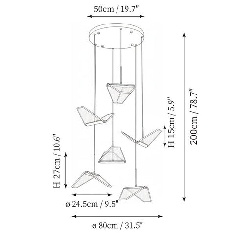 Luminária Suspensa Wing — Desenhos técnicos 6